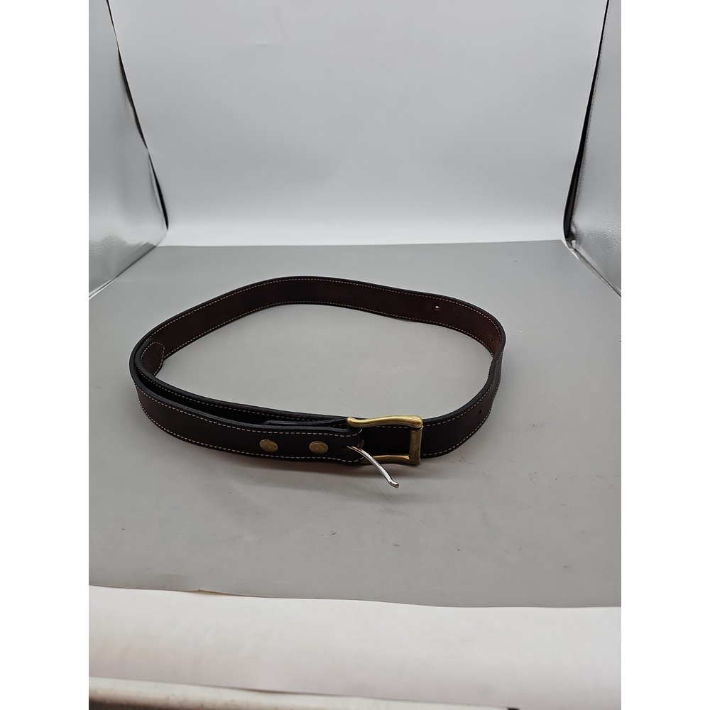 Vintage Coblentz Leather Belt Size 46 Brown Uniform Sturdy Metal Buckle